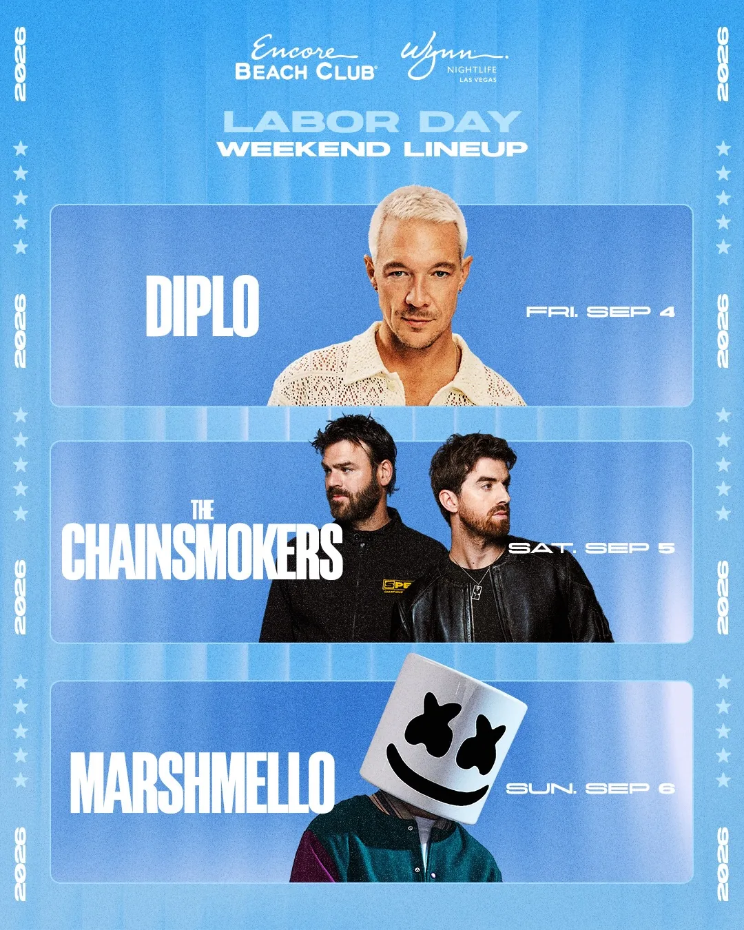 Encore Beach Club Labor Day Weekend artist lineup