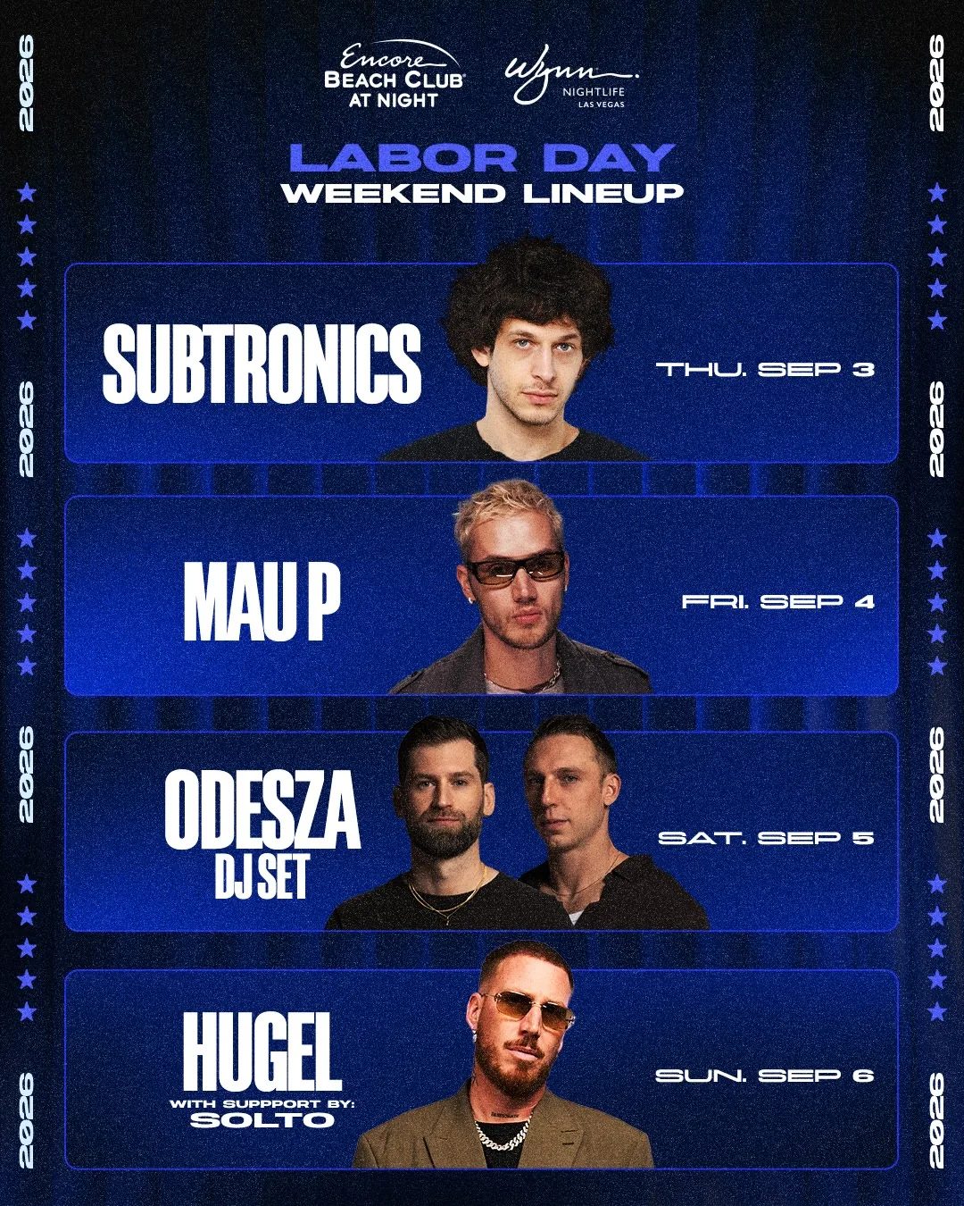 Encore Beach Club At Night Labor Day Weekend lineup