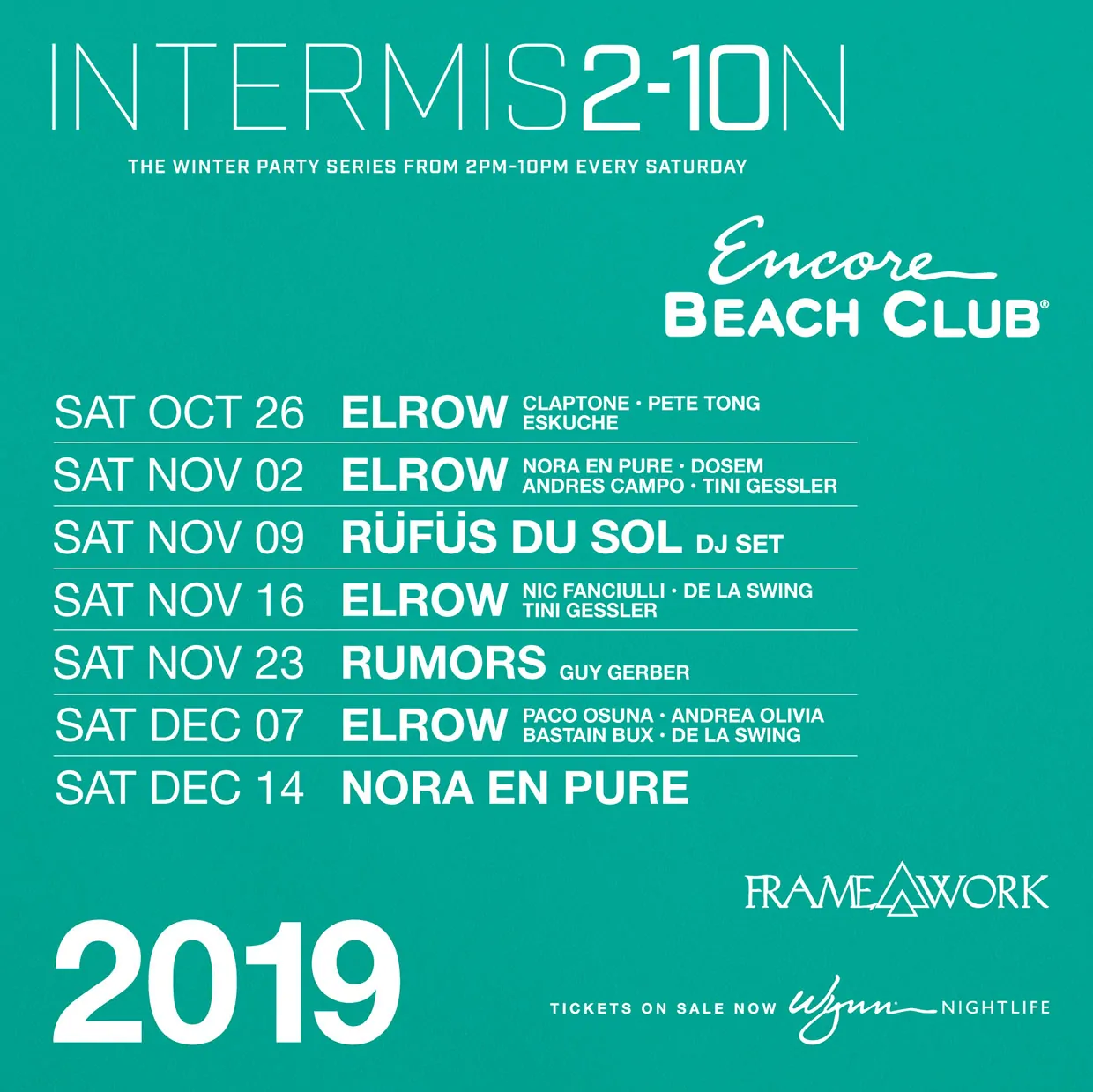 Intermission Encore Beach Club Winter Party Free Entry