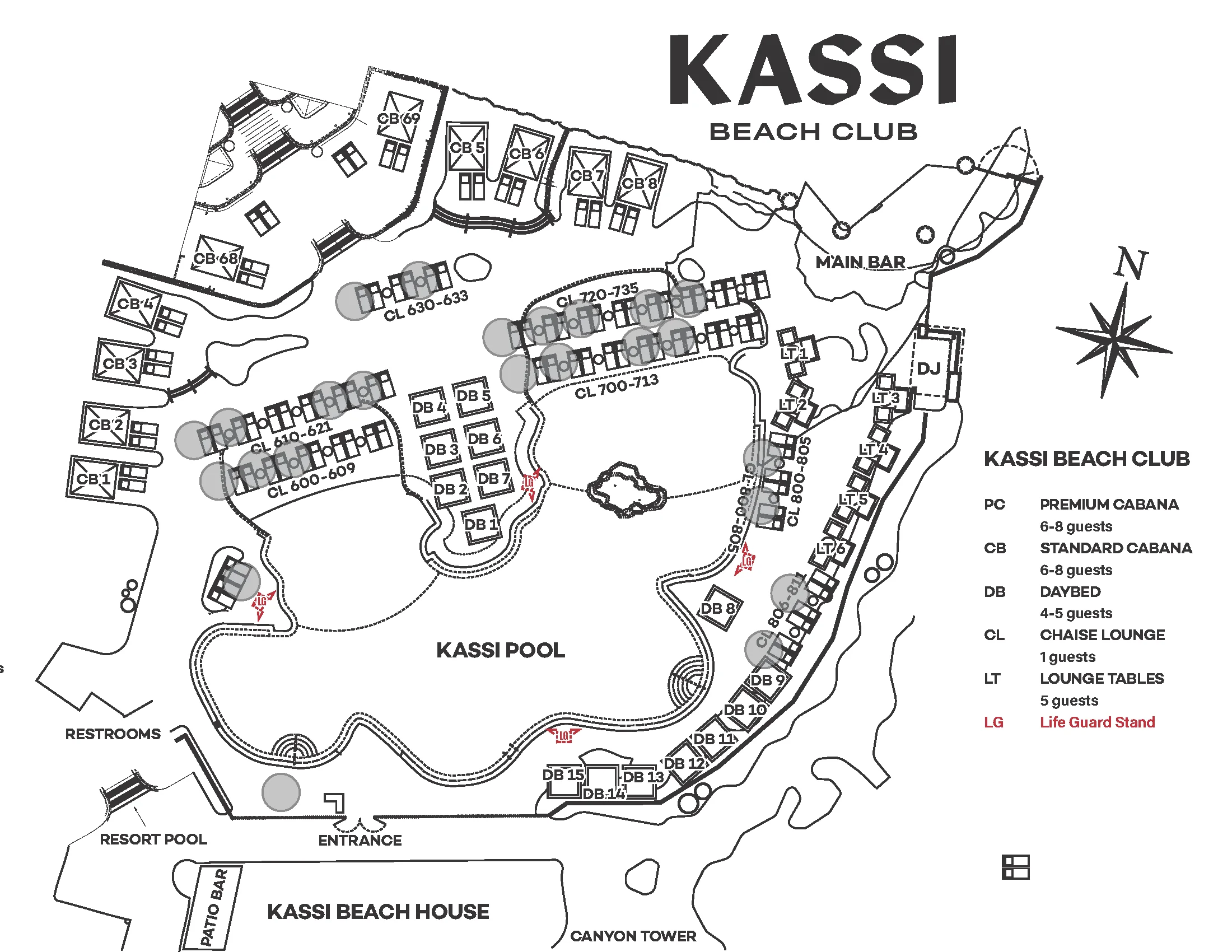 Kassi Beach Club Map